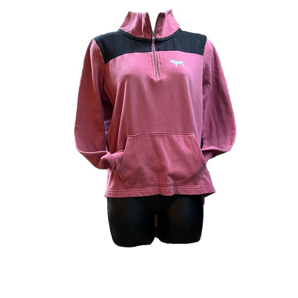 PINK Victoria's Secret Tops - Pink Victoria’s Secret pullover quarter zip sweatshirt size S pink mauve color